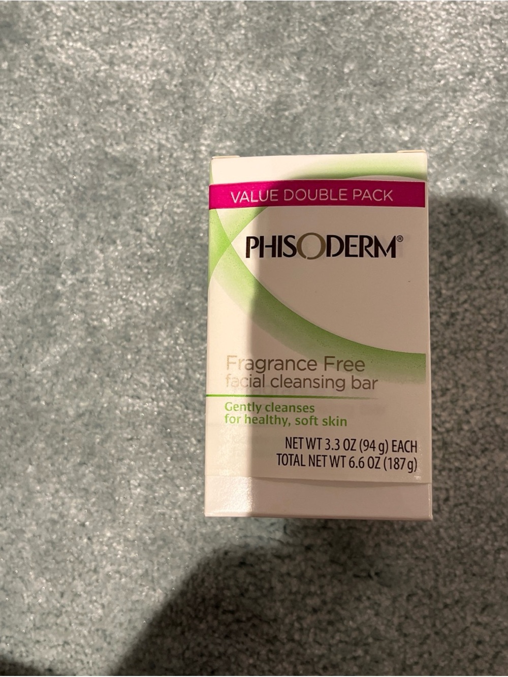 Phisoderm Fragrance Free Facial Cleansing Bar Soap 2 Bars Total 3.3 oz ea Clean